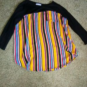 Long sleeve colorful blouse